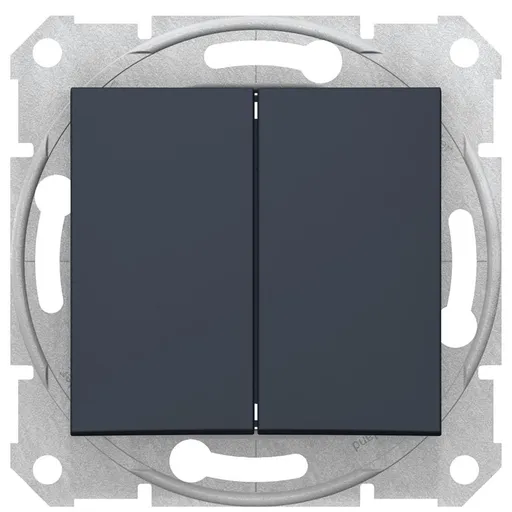Intrerupator dublu 10A Schneider Sedna SDN0300170, grafit