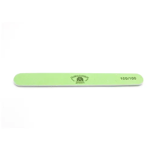 Pila pentru unghii Global Fashion, dreapta, verde, granulatie 100/100