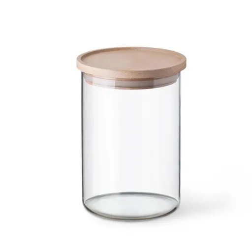 Simax 5152 borcan din sticlă cu capac din lemn,0,8 l