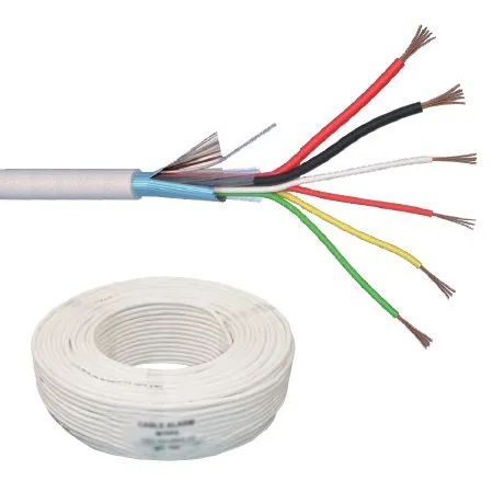 Cablu de alarma 6 fire ecranate + alimentare 2x0.75, cupru integral, 100m Elan Italia 6CUEF+2x0.75