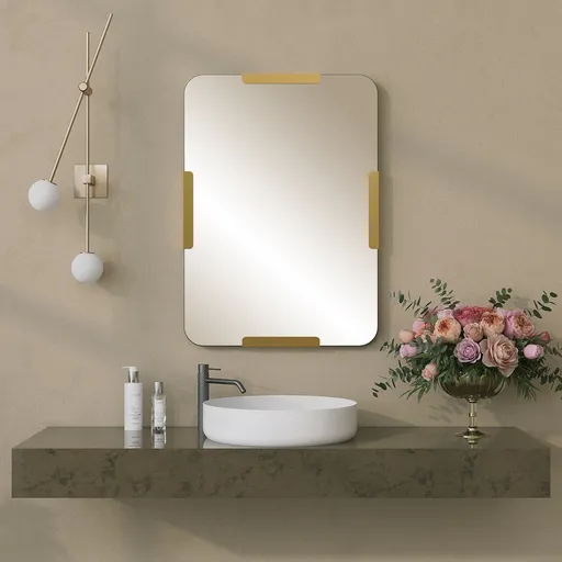 Oglinda decorativa, Hanah Home, Pera Mirror, Auriu