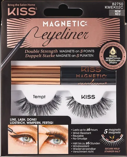 KISS Gene artificiale magnetice cu eyeliner 02 Tempt (Magnetic Eyeliner