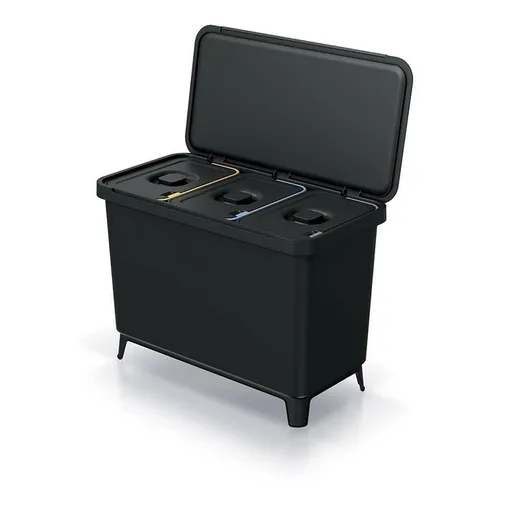 Coș de gunoi SYSTEMA pentru deșeuri sortate 3 x 10 l negru