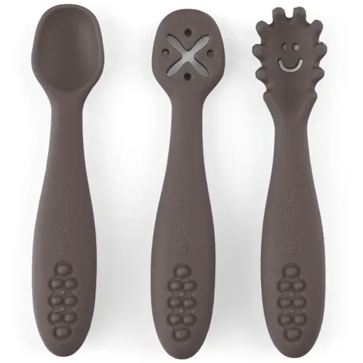 Petite&Mars Take&Match 6m+ linguriță pentru copii Bitter Cocoa 3 buc