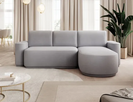 Coltar extensibil dreapta 4 locuri ELTAP, Aurumm, 285x180x92 cm, lemn/poliester, gri inchis