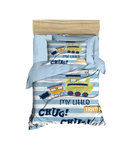 Lenjerie de pat pentru copii, L'essentiel Maison, PH162, Albastru / Alb / Verde