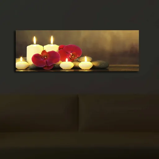 Tablou decorativ cu lumina LED, 3090İACT-34, 30 x 90 cm, Multicolor