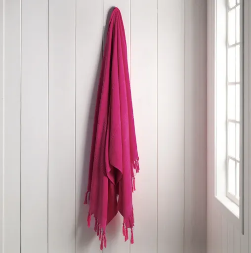 Prosop de plaja, L'essentiel Maison, Monaco, Bumbac, Fucsia