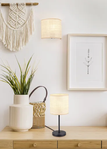 Aplica de perete Aimee, RL, 23x12x20.5 cm, 10W, 1x E27, metal, negru mat/bej