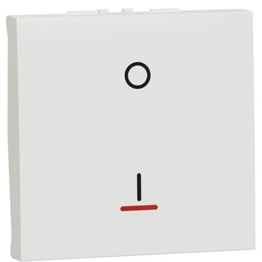 Intrerupator bipolar 16A indicator luminos 2 module Schneider Noua Unica NU326218S, alb