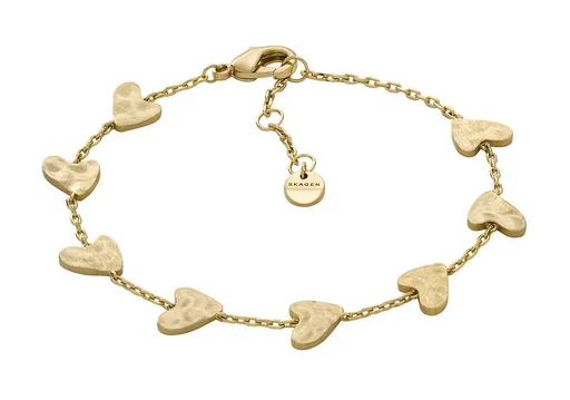 Skagen Brățară placată cu aur cu inimioare fermecătoare Anja Hearts SKJ5010710