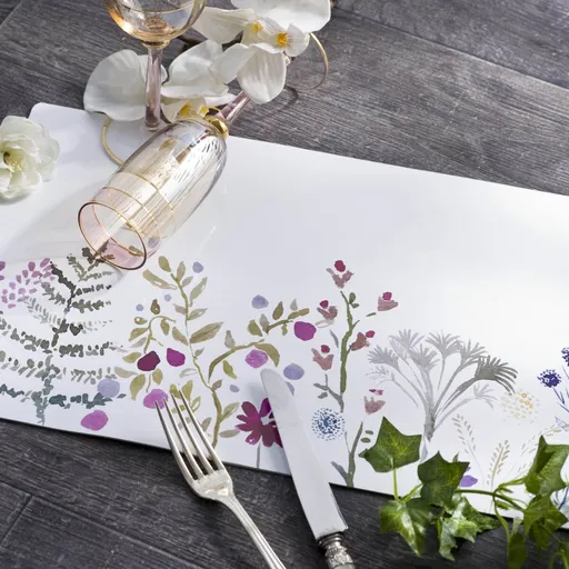 Set de 4 fețe de masă cu imprimeu vegetal colorat