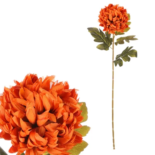 Crizantema portocalie - floare artificială tăiată,73 cm, portocaliu