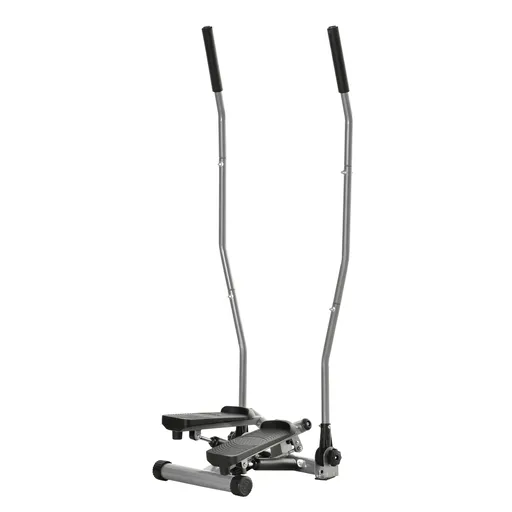 HOMCOM Stepper cu Ghidon, Manere, Step Fitness cu Monitor LCD pentru Casa si Sala, Argintiu | Aosom Romania