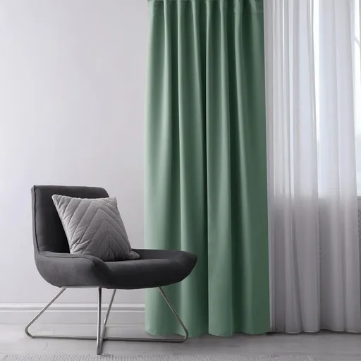 AmeliaHome Draperie Blackout EYELETS mentol, 140 x 245 cm, verde