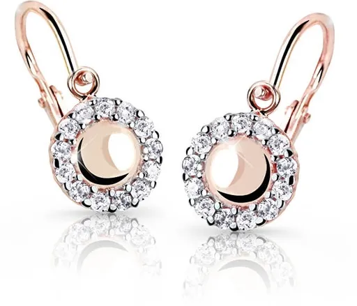 Cutie Jewellery Cercei pentru copii din aur roz C2750-10-X-4 alb