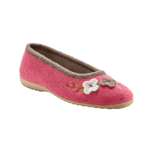 Balerine din fetru cu aplicații florale