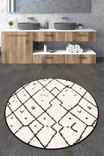 Covoras de baie, L'essentiel Maison, Dalmata Circle Djt 200, Multicolor