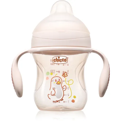 Chicco Transition Cup 4m+ cană pentru antrenament cu mânere Pink 200 ml