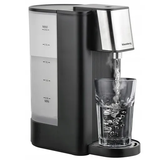 Distribuitor de apă caldă Klausberg KB 7877, 2600W, 2.5l, 95°C, 400-500ml/min, Indicator nivel apă, CE, RoHS, Negru