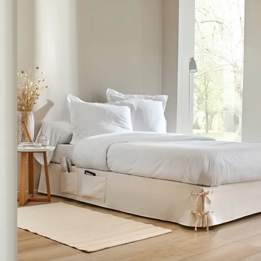 Husă de pat cu volane și legături