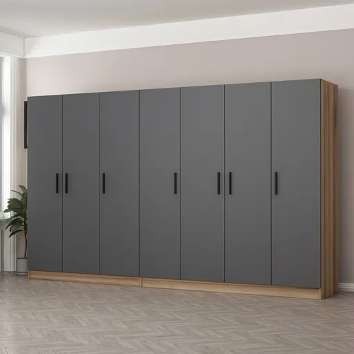 Dulap pentru haine, Hanah Home, Kale, 315x210x52 cm, Antracit