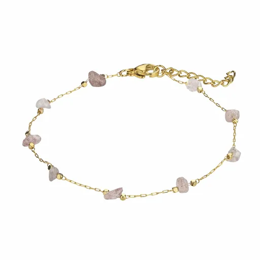 Emily Westwood Brățară decentă placată cu aur cu cuarț roz EWB23021G