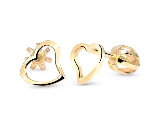 Cutie Jewellery Cercei in formă de inimă din aur galben C2760-30-X-1