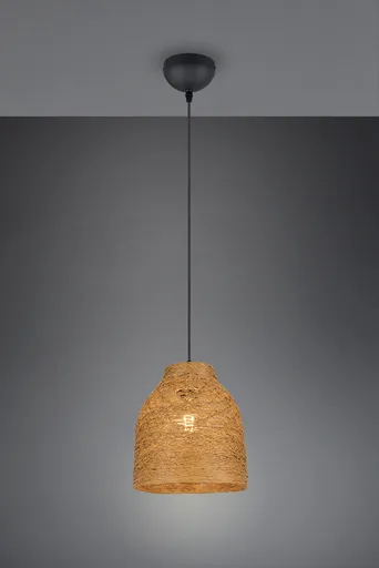 Lustra Joeline, RL, 25x150 cm, 10W, 1x E27, fire de hartie, negru mat/maro