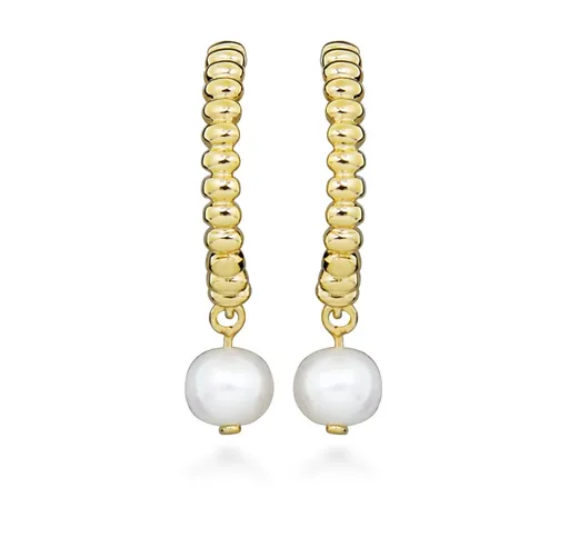 Silver Cat Cercei fermecători placați cu aur cu perle SC580