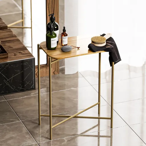 Masuta de cafea, Hanah Home, Shb-003-A, 40x56x26 cm, Aur / Natural