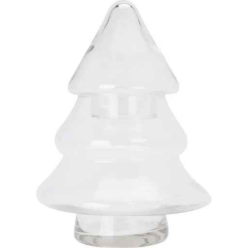 Doză de sticlă de Crăciun, în formă de brad,17 × 17 × 25 cm