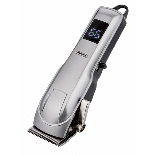 Masina de tuns fara fir Rosberg R51810Q, 5W, 1200mAh, 4 piepteni, USB, Autonomie pana la 90 minute, Argintiu