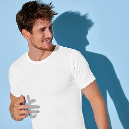 Set de 3 tricouri cu guler rotund din bumbac