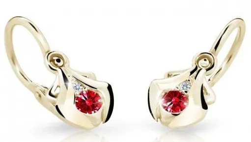 Cutie Jewellery Cercei din aur pentru copii C2224-10-X-1 roșu