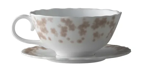 Cana de ceai roz cu farfurie 30 cl Colectia Slåpeblom - Wik & Walsøe