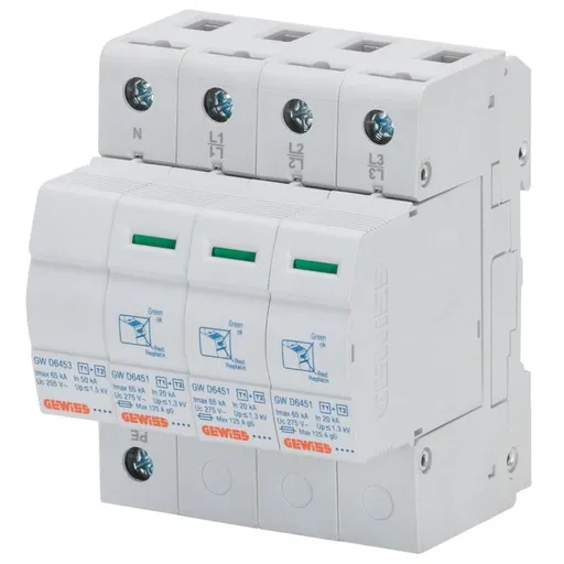 Descarcator LST - SPD 3P+N 12,5KA Tip 1+2 Gewiss GWD6402