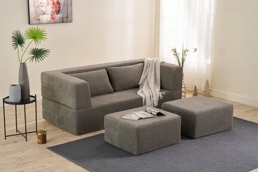 Canapea extensibila 2 locuri, Atelier del Sofa, 825BLC5401, Gri