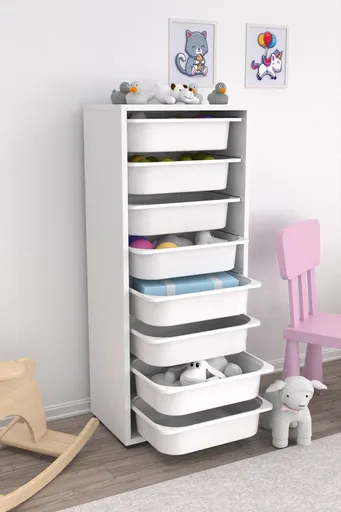 Dulap multifunctional, Hanah Home, Cara 8N, 45.5x109x30 cm, Alb