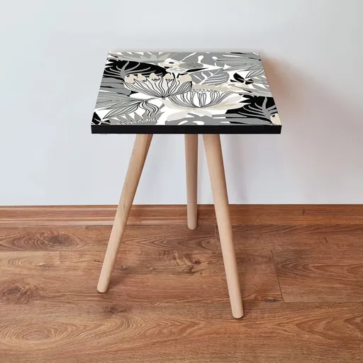 Masuta, Hanah Home, Shp213, 35x42x35 cm, Alb / Gri / Negru