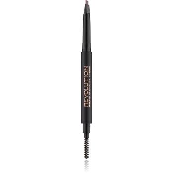 Makeup Revolution Duo Brow Definer creion sprâncene precise culoare Medium Brown 0.15 g