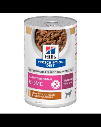 HILL'S Prescription Diet Canine Gastrointestinal Biome Digestive Care Stew Conserva caini cu afectiuni gastrointestinale, cu pui si morcovi 354 g