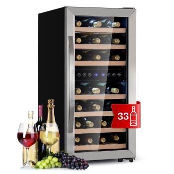 Klarstein Vinamour 33 Duo, frigider pentru vin, 2 zone, 89 l / 33 sticle, 5-18 °C, control tactil