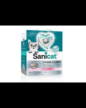 SANICAT Strong Clumps 6 L nisip litiera din bentonita, alb