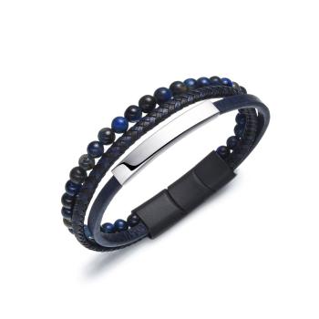 Diverse Brățară elegantă din piele pentru bărbați B1G00202