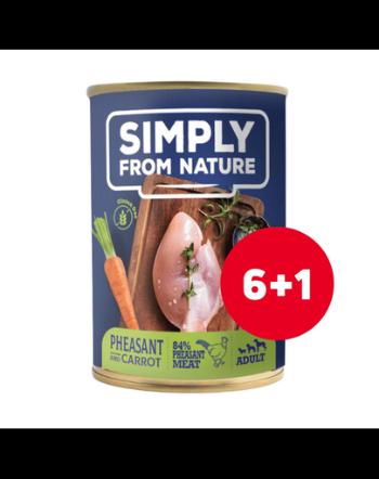 SIMPLY FROM NATURE fazan si morcovi set hrana caini 6 x 400 g + 1 GRATIS
