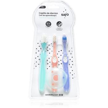 Saro Baby Toothbrushes periuțe de dinți pentru copii +6m 3 buc