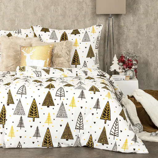 Lenjerie pat 4Home Nordic Tree microflanel, 140 x 200 cm, 70 x 90 cm
