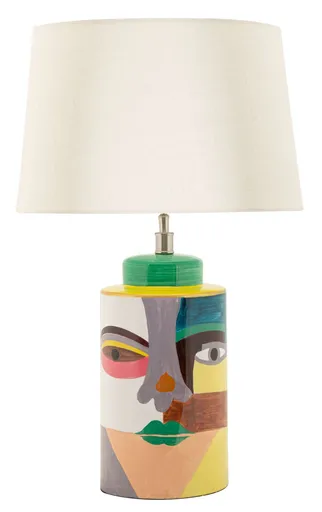 Lampa de masa Piccassy, Mauro Ferretti, 1 x E27, 40W, 40x65 cm, ceramica/fier/textil, multicolor