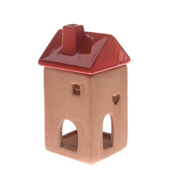 Lampă ceramică pentru aromaterapie Red House, 7,5 x 15 x 7,5 cm